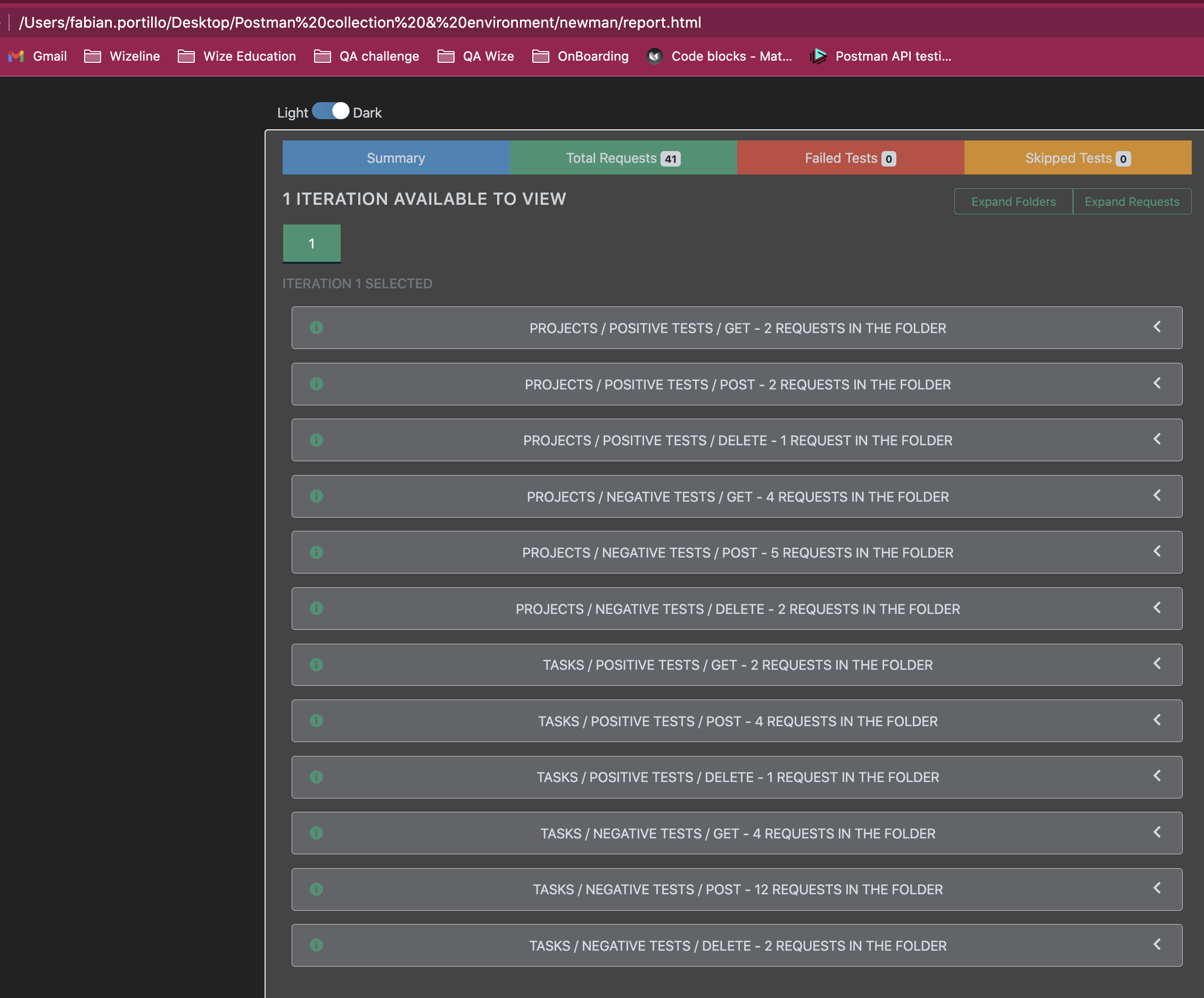 html report results